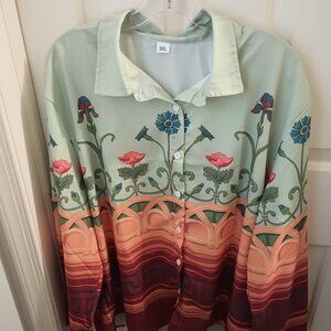 NEW womens 3X button down blouse